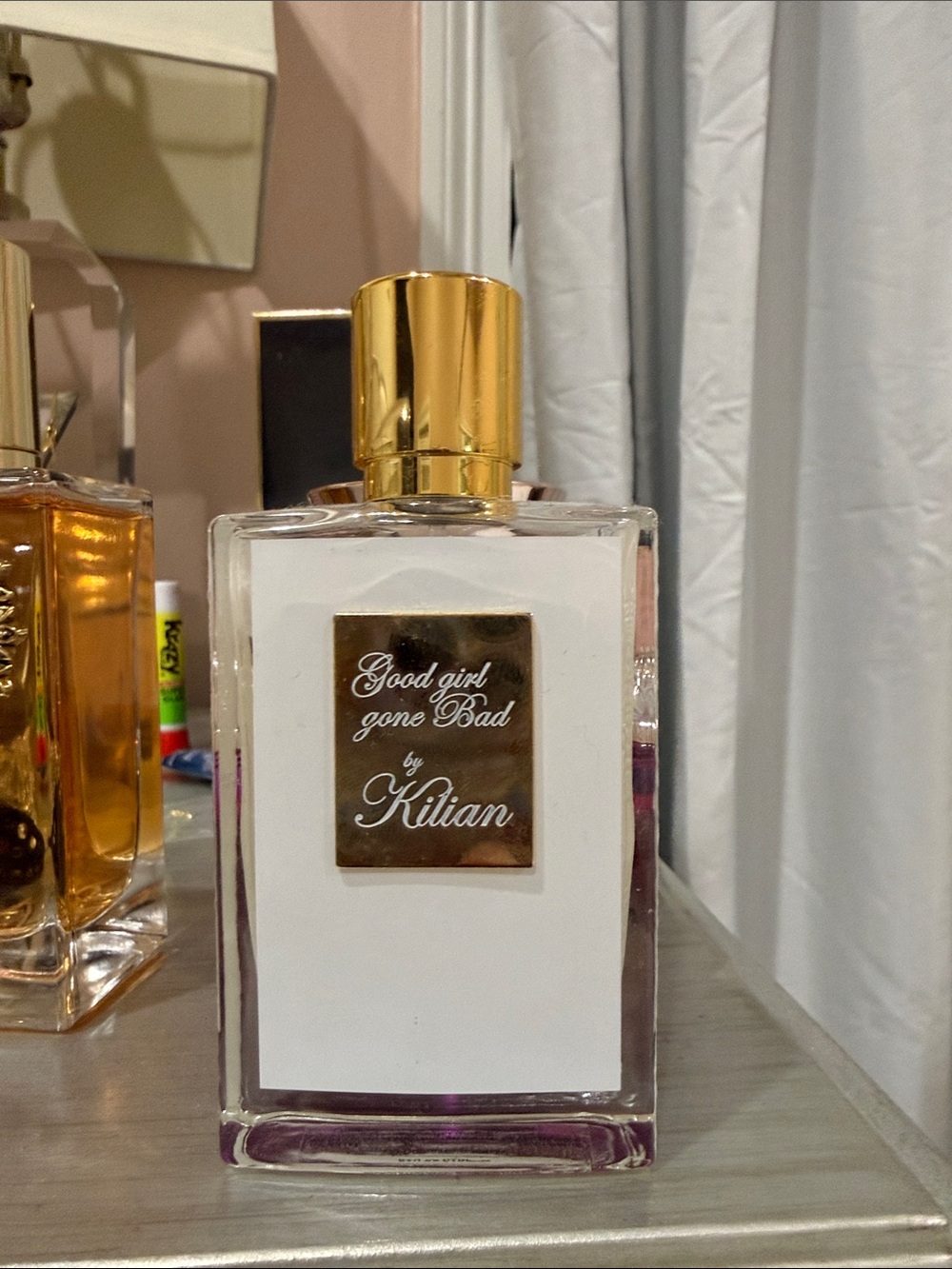 White and Gold 'Good Girl Gone Bad' Decorative Bottle Accent